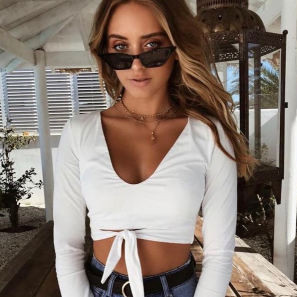 Tiger Mist New with tags white crop top XS